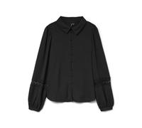 VERO MODA Damen Vmalva Lace Ls Shirt WVN Ga Boo, Black, X-Large
