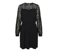 VERO MODA Damen VMALVA LACE LS Short Dress PA WVN GA Minikleid, Black, Medium
