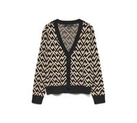 VERO MODA Damen Vmaria Art Ls V-Neck Cardigan Rep, Black, M