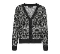 VERO MODA Damen Vmaria Art Ls V-Neck Cardigan Rep, Black, S