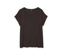 VERO MODA Damen Vmava Plain Ss Top Ga JRS Noos, Chocolate Torte, Medium