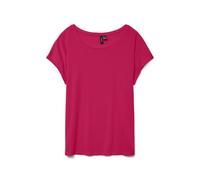 Rundhalsshirt VERO MODA "VMAVA PLAIN SS TOP GAJRS NOOS", Damen, Gr. S, jazzy, Jersey, Obermaterial: 95% Lyocell, 5% Elasthan, unifarben, regular fit normal, Rundhals, Shirts Rundhalsshirt, Materialmix