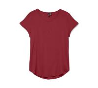 Blusenshirt VERO MODA "VMBELLA SS TOP WVN GA NOOS", Damen, Gr. XS, rot (karanda rot), Web, Obermaterial: 97% Viskose, 3% Elasthan, unifarben, regular fit hüftbedeckend, Rundhals, Shirts Blusenshirt, V