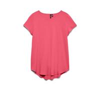 Blusenshirt VERO MODA "VMBELLA SS TOP WVN GA NOOS", Damen, Gr. M, coral paradise, Web, Obermaterial: 97% Viskose, 3% Elasthan, unifarben, regular fit hüftbedeckend, Rundhals, Shirts Blusenshirt, Visko