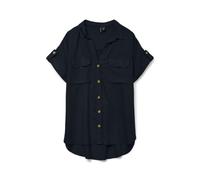 VERO MODA Damen VMBUMPY S/S Shirt WVN GA NOOS Kurzarmbluse, Schwarz, M