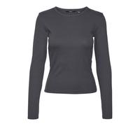 VERO MODA Damen Vmchloe Ls Short Top Ga JRS Noos Langarmshirt, Asphalt, Small