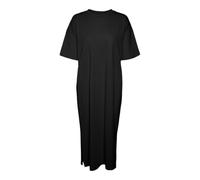 Jerseykleid VERO MODA CURVE "VMCMOLLY SS OVERSIZE CALF DRESS NOOS CUR", Damen, Gr. L, N-Gr, schwarz, Jersey, Obermaterial: 100% Baumwolle, unifarben, oversize kniebedeckend, Rundhals, Kleider Jerseykl