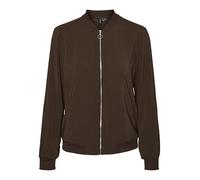 Bomberjacke VERO MODA "VMCOCO L/S BOMBER NOOS", Damen, Gr. S (36), braun (chocolate torte), Web, Obermaterial: 96% Polyester, 4% Elasthan, unifarben, modisch, regular fit normal, Rundhals, Langarm Rip