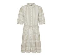 VERO MODA Damen Vmdicthe 2/4 Short Volume Dress WVN Ga Keid, Silver Lining/AOP:Ibiza Snow White, L