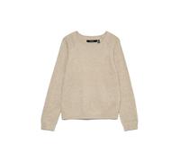 Rundhalspullover VERO MODA "VMDOFFYSHINE LS O-NECK BLOUSE REP NOOS", Damen, Gr. S, silber mink detail:with gold lurex, Strick, Obermaterial: 85% Polyester, 11% metallisierte Fasern, 2% Elasthan, 2% Ny
