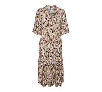 VERO Moda Damen Vmeasy 2/4 FRL Calf Dress R1 WVN Ga Kleid, Tigers Eye/AOP:ina, XS EU