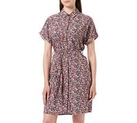 VERO MODA Damen Vmeasy S/S Shirt Dress R1 WVN Ga Kleid, Georgia Peach/AOP:Cille, M EU