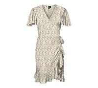 VERO Moda Damen Vmemma Henna 2/4 Short Wrap Dress WVN Ga Kleid, Sprucestone/AOP:Mille Flower, XS EU