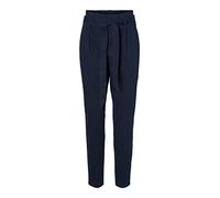 VERO MODA Damen Vmeva Hr Loose Paperbag Cot Pant Noos Hose, Night Sky, 34W / 30L EU