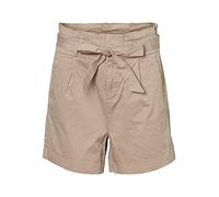 VERO MODA Damen VMEVA HR Paperbag COT Shorts NOOS GA Bermudas, Silver Mink, S