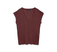 VERO MODA Damen VMFILLI SS V-Neck Tee GA NOOS T-Shirt, Fired Brick, X-Large