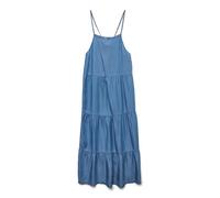 VERO MODA Damen Vmfleur Sl 7/8 Layer Dress Ga, Medium Blue Denim