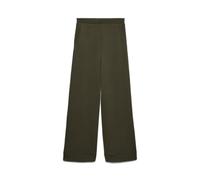 Jerseyhose VERO MODA "VMHALI HW WIDE PANT JRS", Damen, Gr. M, N-Gr, braun (forest night), Jersey, Obermaterial: 50% Viskose, 45% Polyester, 5% Elasthan, unifarben, loose fit lang, Hosen Jerseyhose, Vi