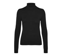 Vero Moda Rollkragenpullover VMHAPPINESS Damen Feinstrick Slim Fit Schwarz XS