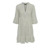 VERO MODA Damen Vmheli 3/4 Short Dress WVN Ga Noos Lässiges Kleid, Snow White/Stripes:Laurel Wreath, S
