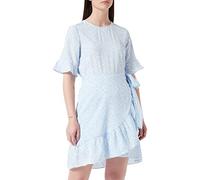 VERO MODA Damen Vmhenna 2/4 O-Neck Short Dress Noos Wickelkleid, Blau, L EU
