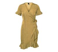 Vero Moda Wickelkleid Henna mit Punktmuster in Harvest Gold XS Regular Fit