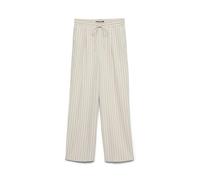 VERO MODA Damen Vmjesmilo Wide Pants WVN Ga Noos Hose, Silver Lining/Stripes:Olga Snow White, M
