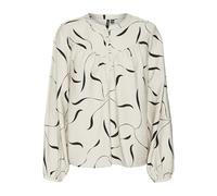 VERO MODA Damen VMJESSI BELI LS TOP WVN GA Langarmbluse, Pumice Stone/AOP:Beli, Medium