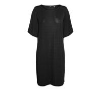 VERO MODA Damen Vmkanva 2/4 Glitter Tee Dress JRS Shirtkleid, Black/Detail:Silver Lurex, Medium