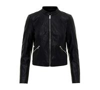 Vero Moda Damen Vmkhloe Favo Faux Leather Jacket Noos Jacke, Schwarz, L