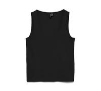 Tanktop VERO MODA "VMKYLIE SHORT TANK TOP JRS NOOS", Damen, Gr. L, schwarz, Jersey, Obermaterial: 90% Lyocell, 10% Elasthan, unifarben, normal taillenlang, tiefer Rundhals, Tops Tanktop (62444241-L) s