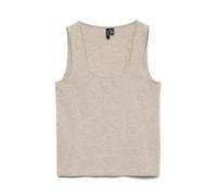 Tanktop VERO MODA "VMKYLIE SHORT TANK TOP JRS NOOS", Damen, Gr. S, light grau melange, Jersey, Obermaterial: 90% Lyocell, 10% Elasthan, meliert, unifarben, normal taillenlang, tiefer Rundhals, Tops Ta