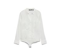 Langarmbody VERO MODA "VMLADY L/S G-STRING SHIRT WVN NEW NOOS" Gr. L (40), N-Gr, weiß (snow white) Damen Bodies (44612866-L) snow white