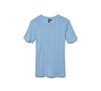 VERO MODA Damen Vmlisa Pointelle Ss Top JRS Noos, Airy Blue, Small