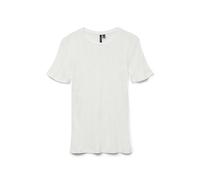 VERO MODA Damen Vmlisa Pointelle Ss Top JRS Noos, Snow White, M