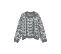 Vero Moda Strickpullover VMLOVE LS O-Neck – Regular Fit, Woll-Anteil, Hellgrau Melange, Damen M