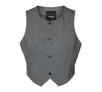 VERO MODA Damen VMMADJA SL Short Waistcoat Anzugweste, Dark Grey Melange, 38