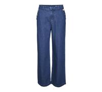 VERO MODA Damen Vmmargot Hr Wide But Color LCS Weite Jeans, Dark Blue Denim, 28W x 32L