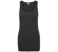 Longtop VERO MODA "VMMAXI", Damen, Gr. S, grau (anthrazit), Jersey, Obermaterial: 67% Polyester, 29% Baumwolle, 4% Elasthan, meliert, Basic, sehr figurbetont Po-bedeckend, Rundhals, Tops (324442-S) an