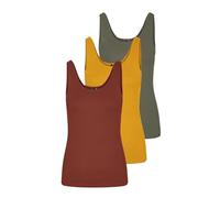 VERO MODA Damen VMMAXI My Soft UU Tank TOP GA 3PACK, Burnt Henna/Golden Yellow/Dusty Olive, S