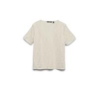 VERO MODA Regular Fit T-Shirt in Heckel-Optik Modell 'MAYA' in Offwhite, Größe M