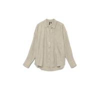 Vero Moda Melaney Queeny Long Sleeve Shirt Beige L Frau (Herstellerartikelnummer: 10316389-Overcast/Melange-L)