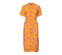 VERO MODA Damen Vmmenny Calf Shirt Dress WVN Ga Kleid, Radiant Yellow/AOP:Mille, L EU