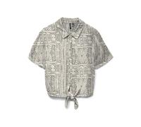 VERO MODA Damen Vmmenny Tie Ss Shirt WVN Ga, Oatmeal, X-Large