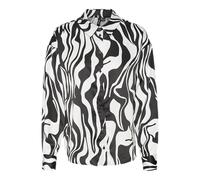 VERO MODA Damen Vmmerle Ls Loose Shirt WVN Ga Langarmbluse, Black/AOP:Sui, M