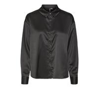 VERO MODA Damen Vmmerle Ls Loose Shirt WVN Ga Langarmbluse, Black, M