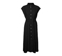 VERO MODA Damen Vmmymilo Sl Calf Shirt Dress WVN Ga Kleid, Schwarz, XS EU
