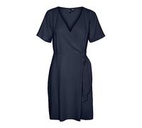 VERO MODA Damen Vmmymilo Wide Wrap Short Dress WVN Ga Wickelkleid, Navy Blazer, XS EU