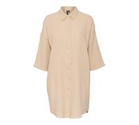 VERO MODA Damen Vmnatali 3/4 Long Overshirt Noos Blusenkleid, Irish Cream, S EU
