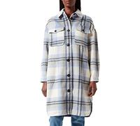 VERO MODA Damen Vmnelly Check Long Coat Noos Mantel, Light Grey Melange 1, XS EU